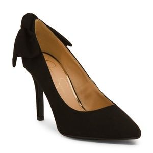 JESSICA SIMPSON Faux Suede Bow Detail Pumps